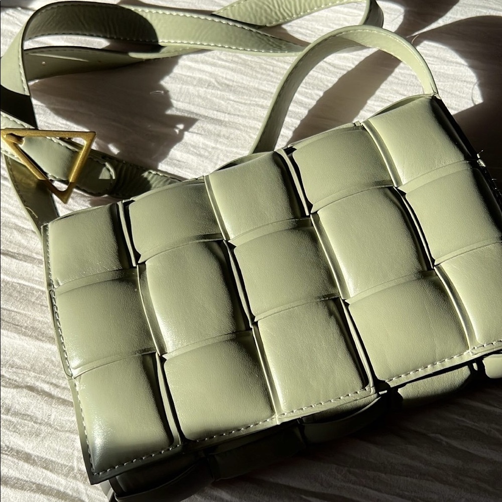 Sage green  quilted crossbody